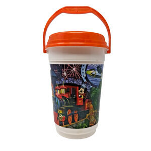 Haunted Railroad Disney Parks Cheshire Cat Mickey Popcorn Bucket Orange Lid